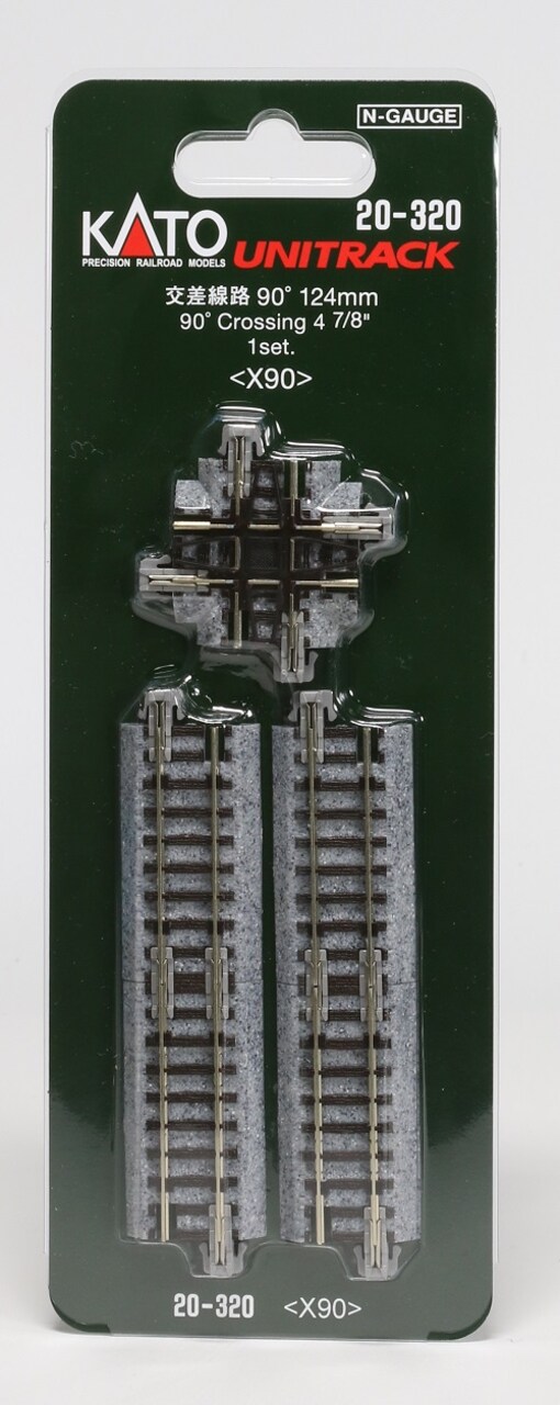 Kato N-Scale Kato USA, Inc. N 124mm 4-7/8" 90-Degree Crossing, KAT20320 Train Track